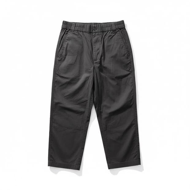 TIME 와이드 핏 밴딩 팬츠 차콜 그레이