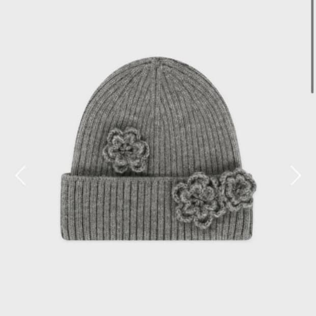 시눈 플라워 비니 멜란지그레이