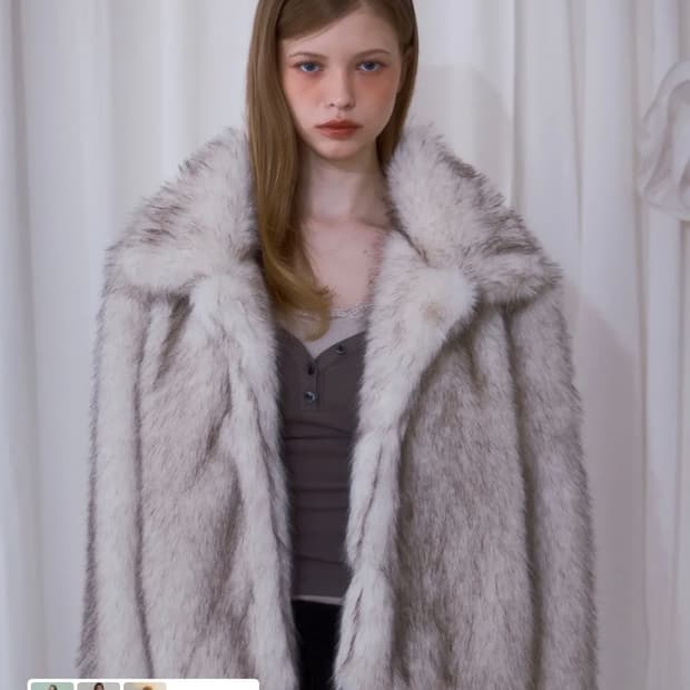 로제프란츠 퍼자켓 Crop Mix Fur Jacket [Beige]