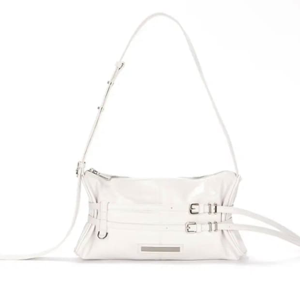 마뗑킴 더블 벨티드 스트랩 미니백 아이보리 matin kim