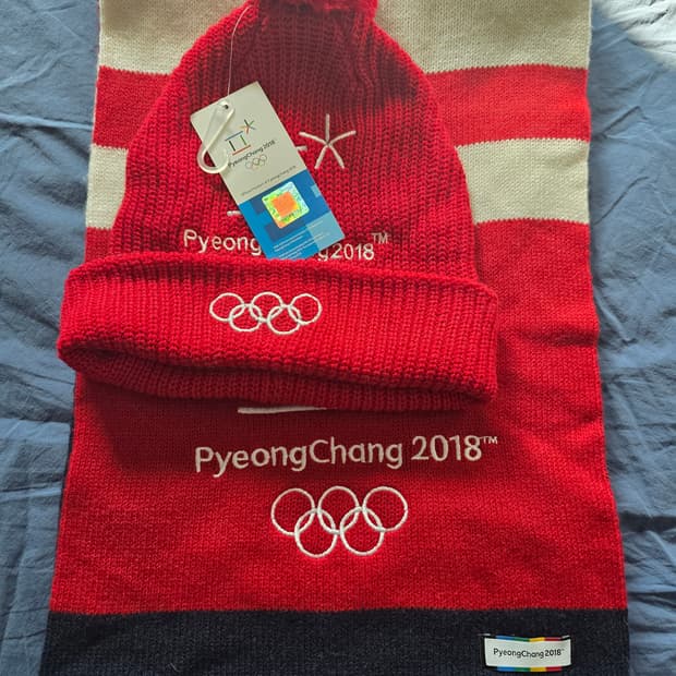 평창 2018 동계올림픽 목도리 + 모자 세트