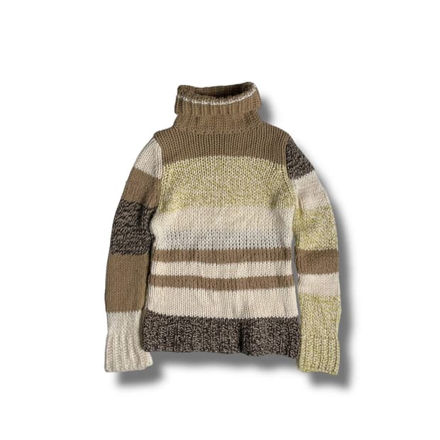 benetton 컬러 믹스 터틀넥 니트