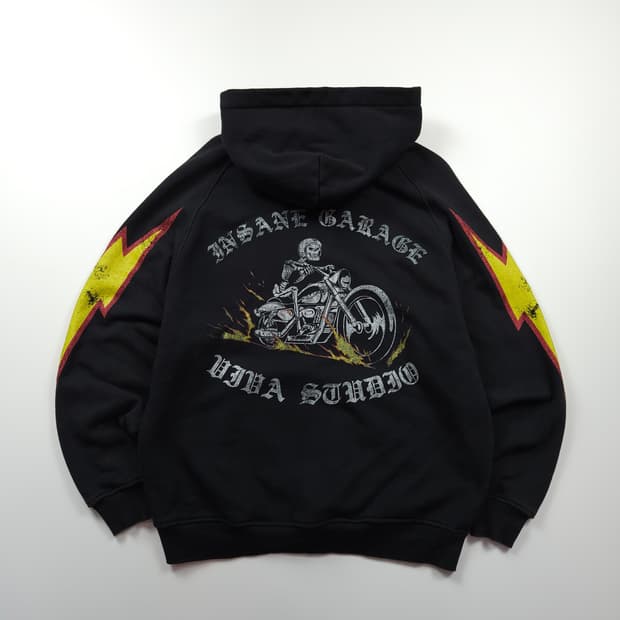 인세인개러지 헤비 코튼 박시핏 스컬 후드 티셔츠 (L)