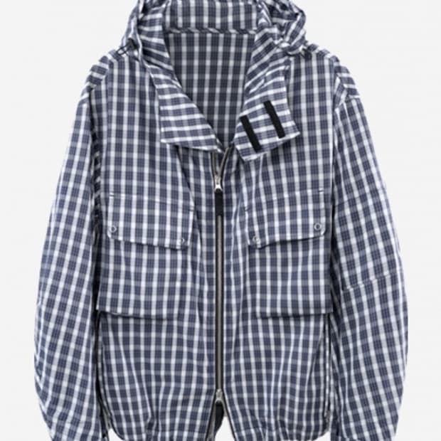 [구매,4] 폴리테루 23ss 체크 스목 파카 블루 체크 4