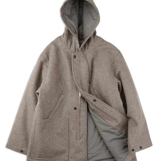 ends and means 울 하프코트 mix beige/M