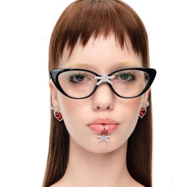 슈슈통 위민 젬스톤 보우 긱시크 안경 shushutong yvmin