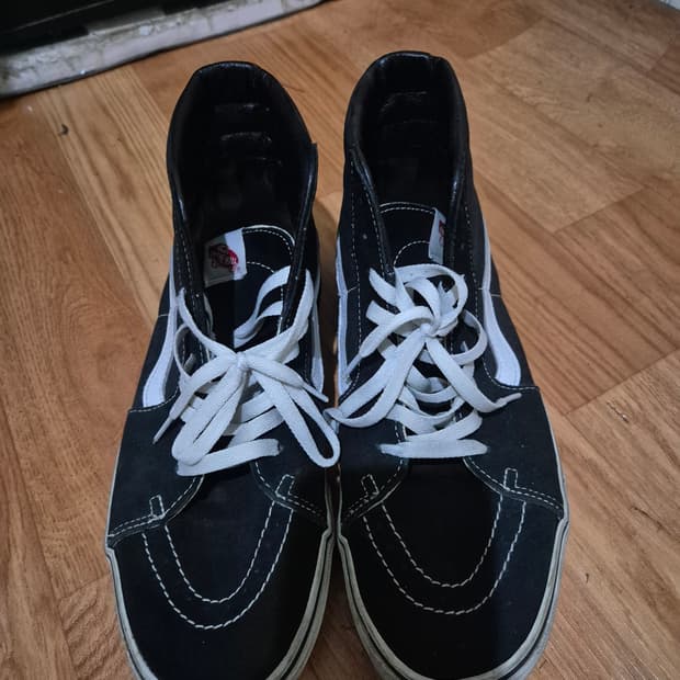 반스 스케이트 하이 블랙 화이트 295mm