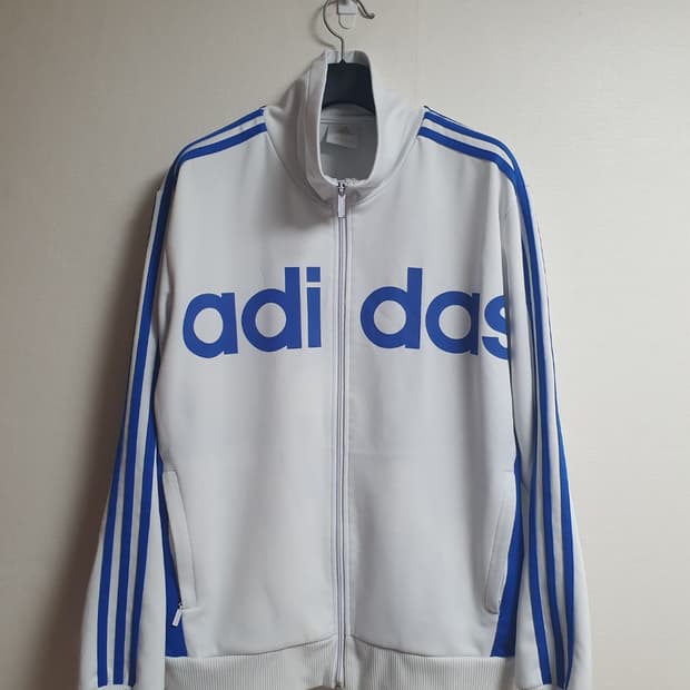 아디다스 흰파 빅로고 져지 포카리 화이트 블루 105