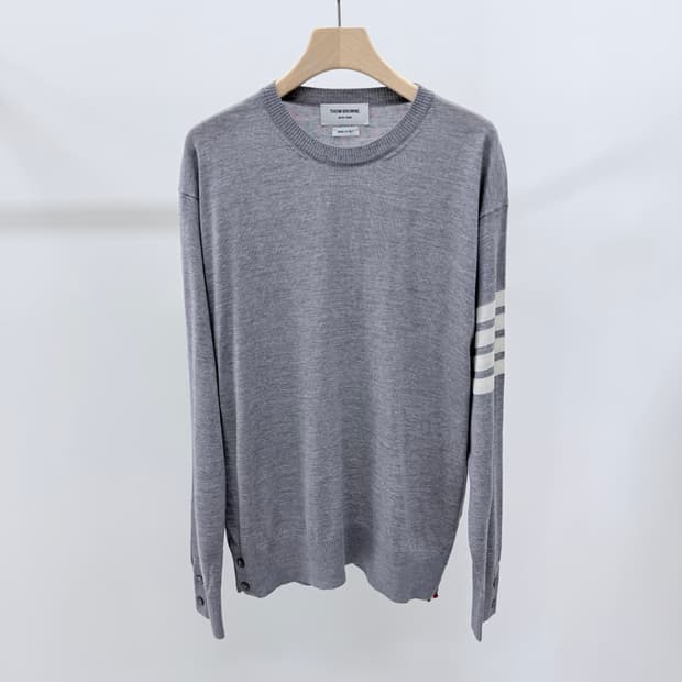 [S+급/5] 톰브라운 사선완장 메리노 울 니트 그레이