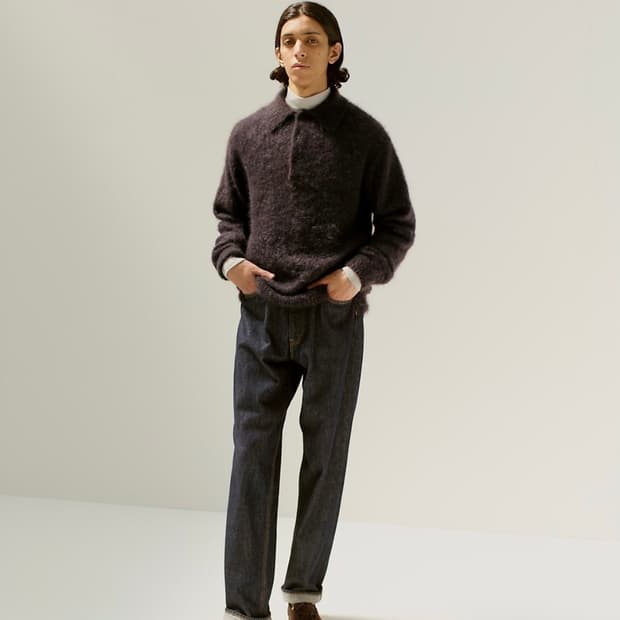 [4] 오라리 브러쉬드 슈퍼키드 모헤어 폴로 니트 다크브라운