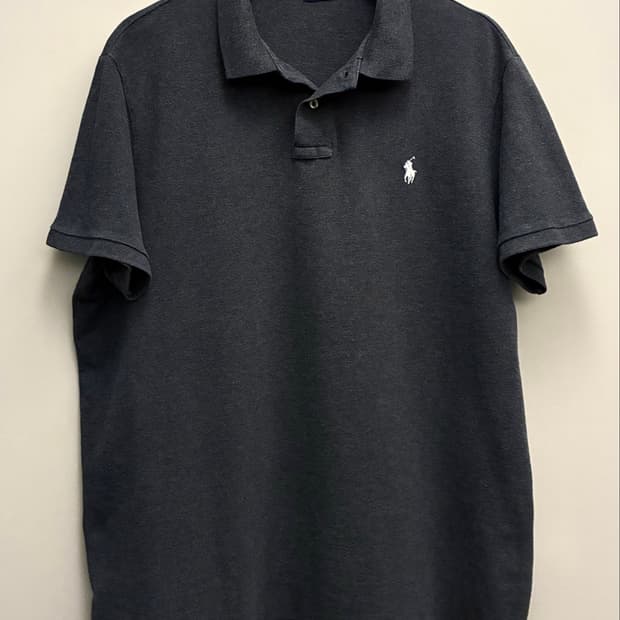 (XL)POLO 폴로랄프로렌 코튼 반팔 PK카라티 차콜 폴로카라티