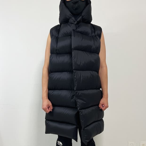 릭오웬스 16FW "MASTODON" 후디드 구스다운 롱패딩 베스트