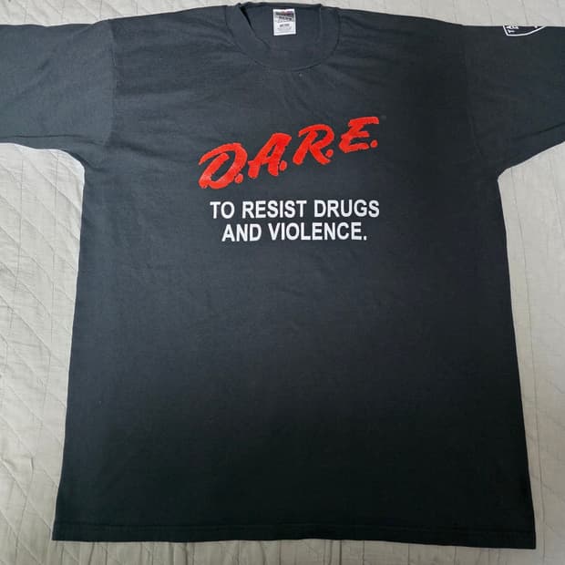 [XL] 90s 빈티지 DARE 티셔츠 블랙 ver. 암프린트