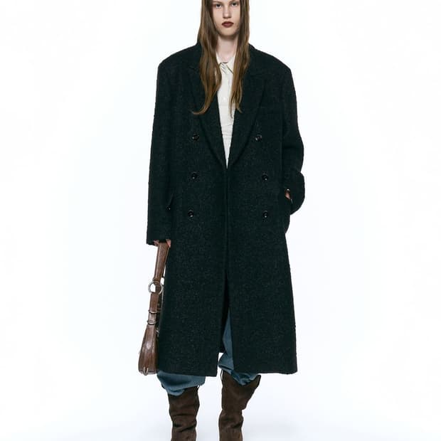 인사일런스우먼 키드 모헤어 부클 코트