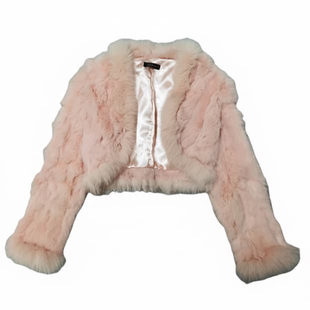 Y2k 갸루 CLEAR 토끼털  자켓 38사이즈