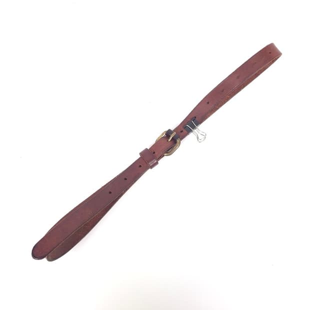 브라운 미니멀 클래식 슬림 가죽 벨트