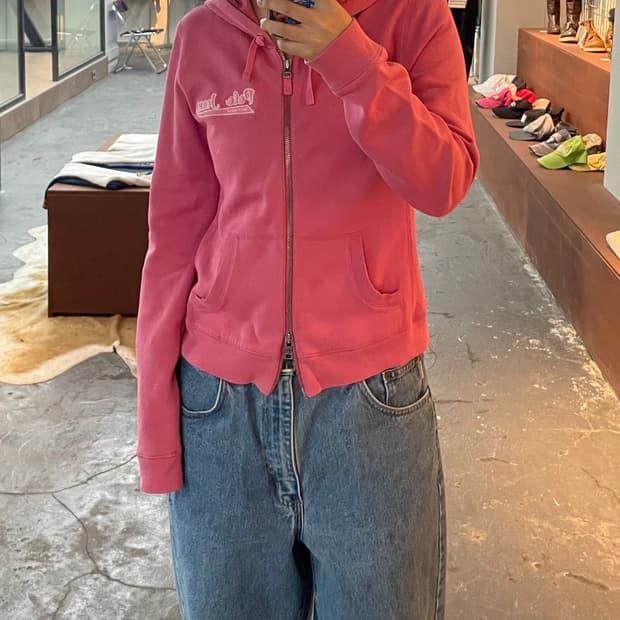 폴로 진스 핑크 후드집업 H248