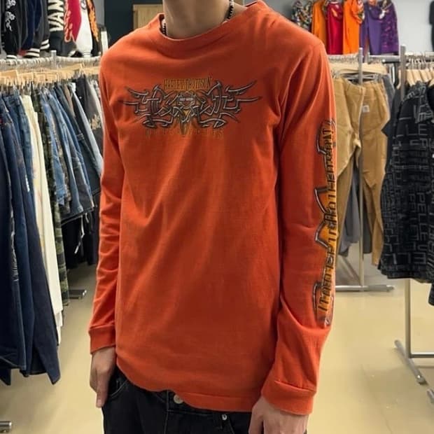 할리데이비슨 롱슬리브 오렌지