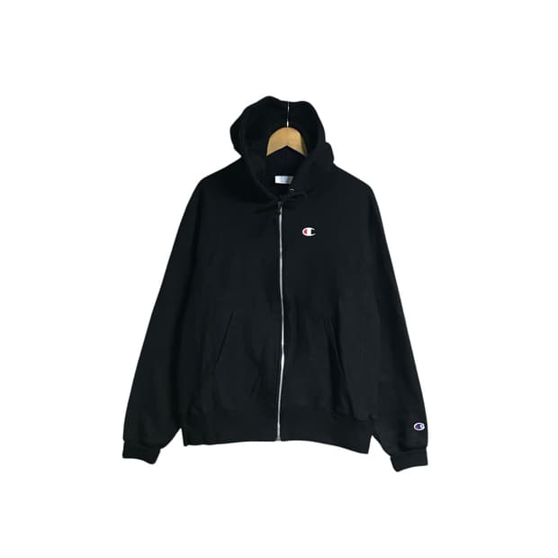 챔피온 리버스위브 검정 후드집업자켓