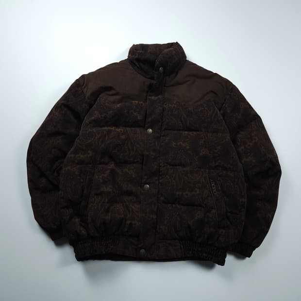 JSCIPIO 아카이브 페이즐리 패턴 스웨이드 배색 다운 자켓 (L)