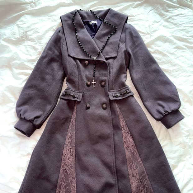 액시즈팜 레이스 롱 코트 일본빈티지 로맨틱고딕 고스로리 앤틱 갸루 대장템