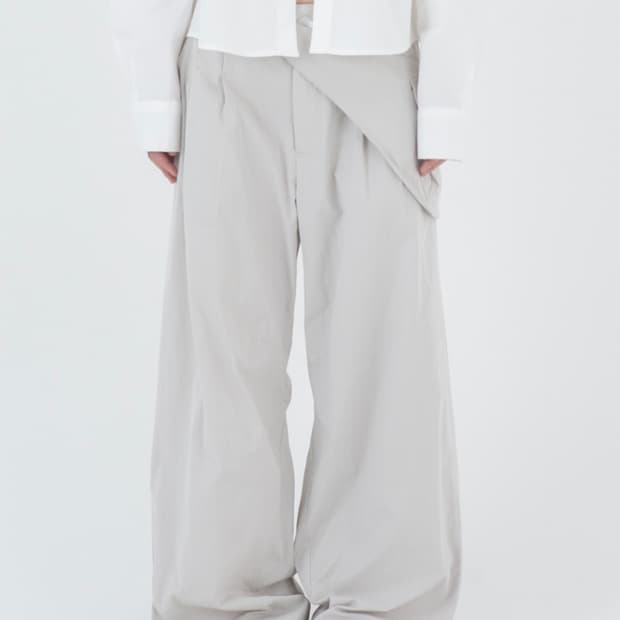 미세키서울 웨이스트 포켓 백 와이드팬츠 라이트그레이 2사이즈 새상품