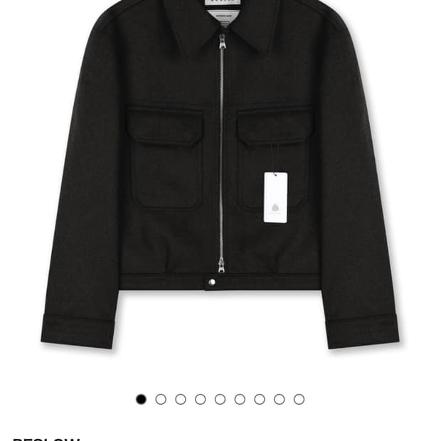 [M] 비슬로우 캐시미어 밀리터리 집업자켓 블랙