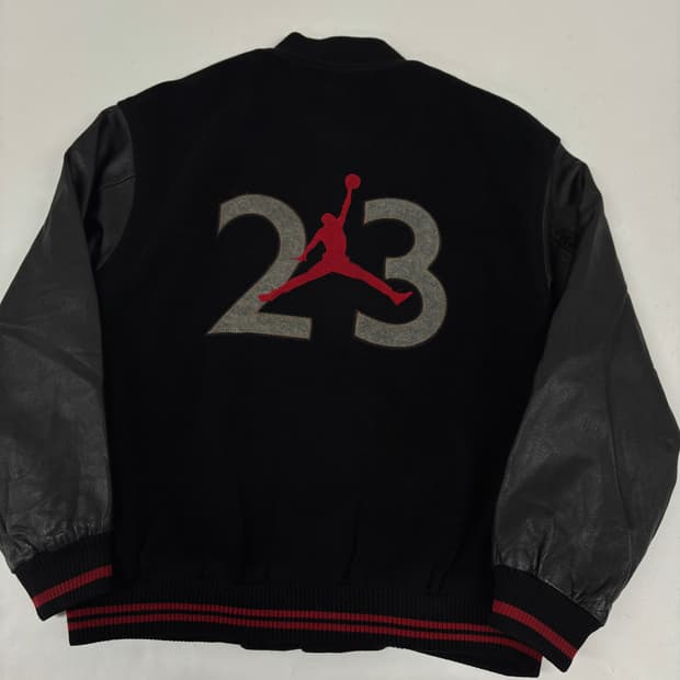 나이키 90s 조던 23 소가죽 바시티 자켓