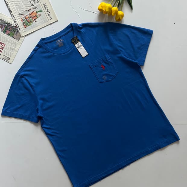 [새상품] Polo 폴로랄프로렌 포켓 블루 반팔티