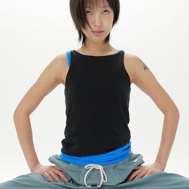 무브웜 요가복 상의 블루