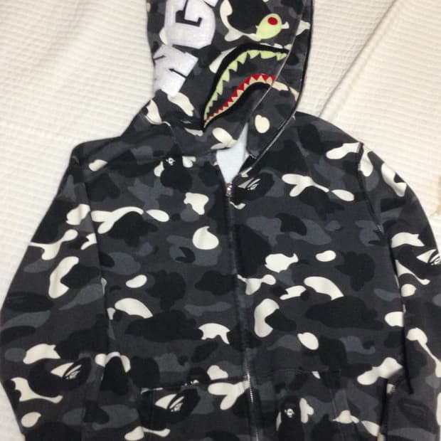 베이프 빈티지 시티카모 야광 흑계 후드집업 XXL
