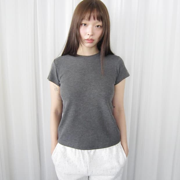 지초이 컴포트 25-001 WAFFLE FITTED T-SHIRT