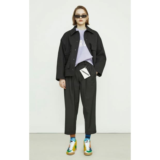 럭키마르쉐 블랙 코튼 트러커 자켓