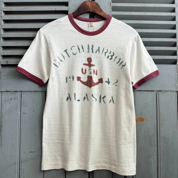 [S]WAREHOUSE 웨어하우스 U.S NAVY 링거 티셔츠