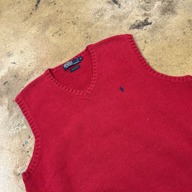 [정품/XL] 폴로 랄프로렌 레드 니트 베스트 b18