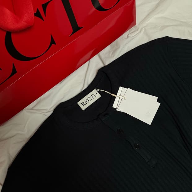 렉토 헨리넥 티셔츠 S 블랙