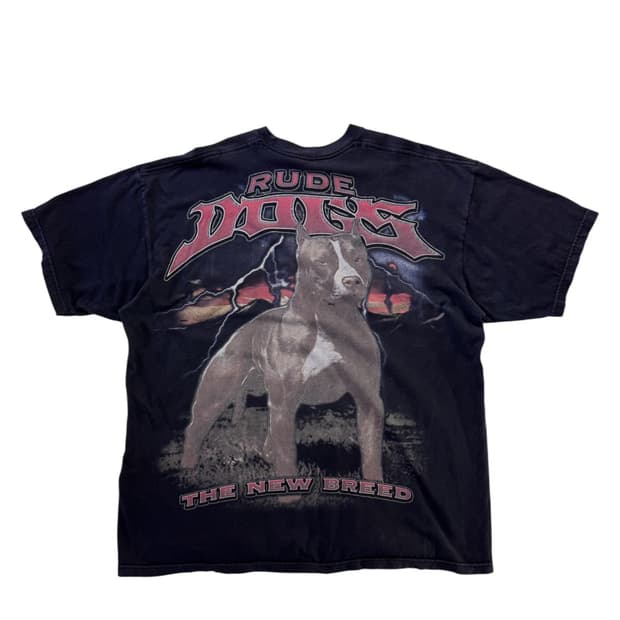 RUDE DOGS 핏불 프린팅 티셔츠