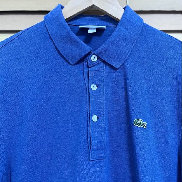 라코스테 남성 블루 긴팔PK티셔츠