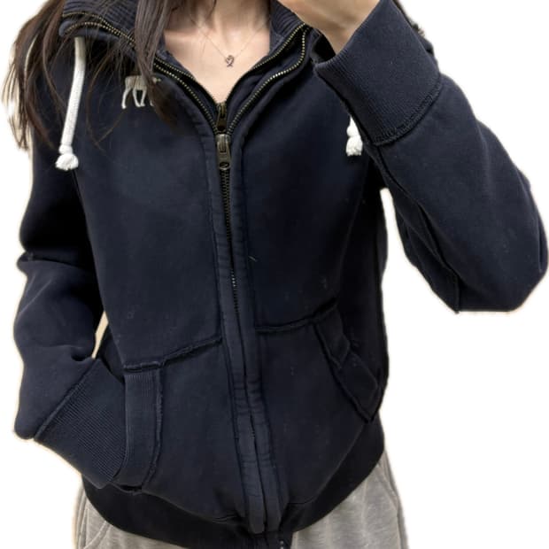 아베크롬비 하이넥 투지퍼 집업 네이비 S