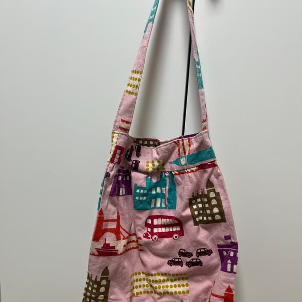 영국 런던 패턴 에코백