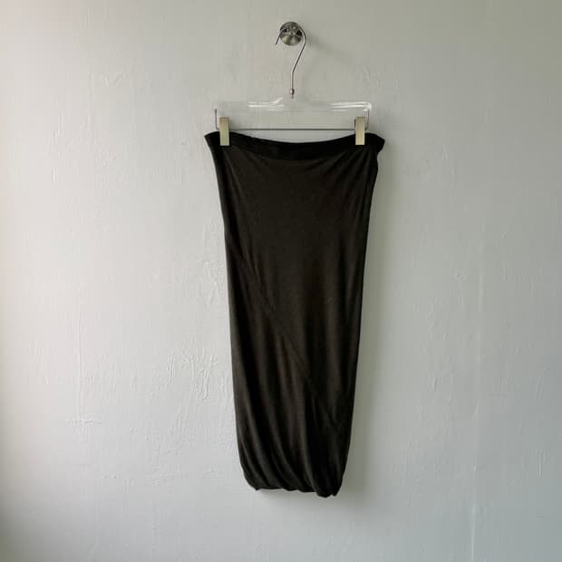 릭오웬스 00s 드레이프 스커트 카키 브라운 