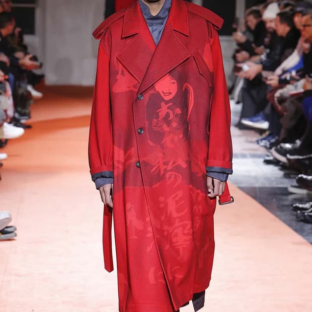 YOHUJI YAMAMOTO POUR HOMME 18AW 레드트렌치코트