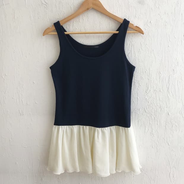 vintage chiffon peplum sleeveless top