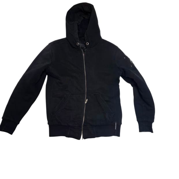 무스너클 블랙 메탈 로고 패딩 안감 후드 집업 L (지퍼수선요망)