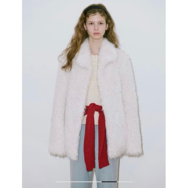 시눈 퍼 SINOON Heavy Mix Fur Jacket(Cream)