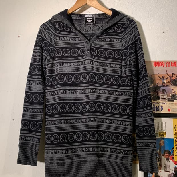 히스테릭글래머 너바나 커트코베인 픽미 스트라이프 후드티