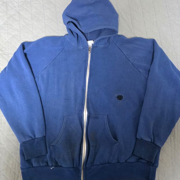 [L] 70-80s 빈티지 우드랜드 써멀 더블페이스 트래쉬드 후드집업