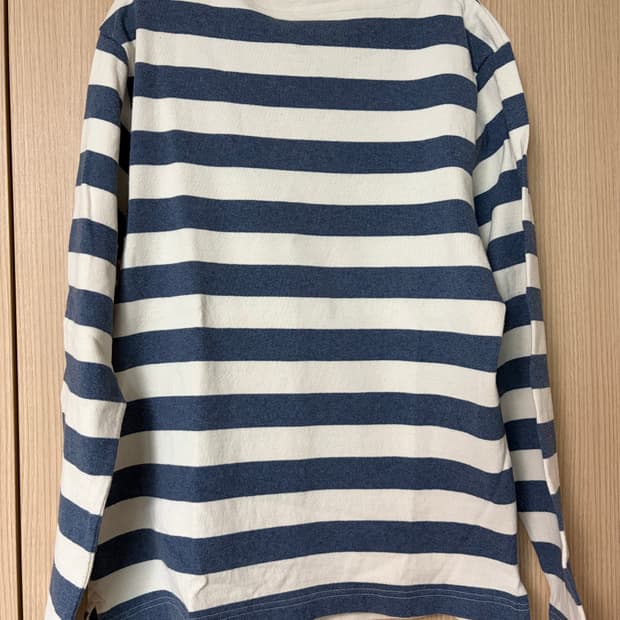 (새제품) 무인양품 태번수 보트넥 스트라이프 티셔츠