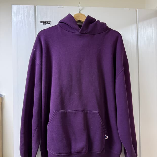 빈티지 러셀 후드 XL 보라색 Made in Usa