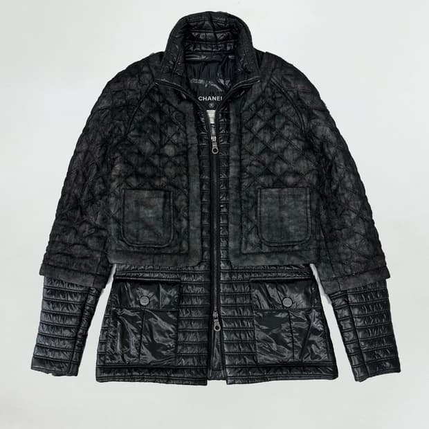 샤넬 레이어드 로고 패딩 자켓